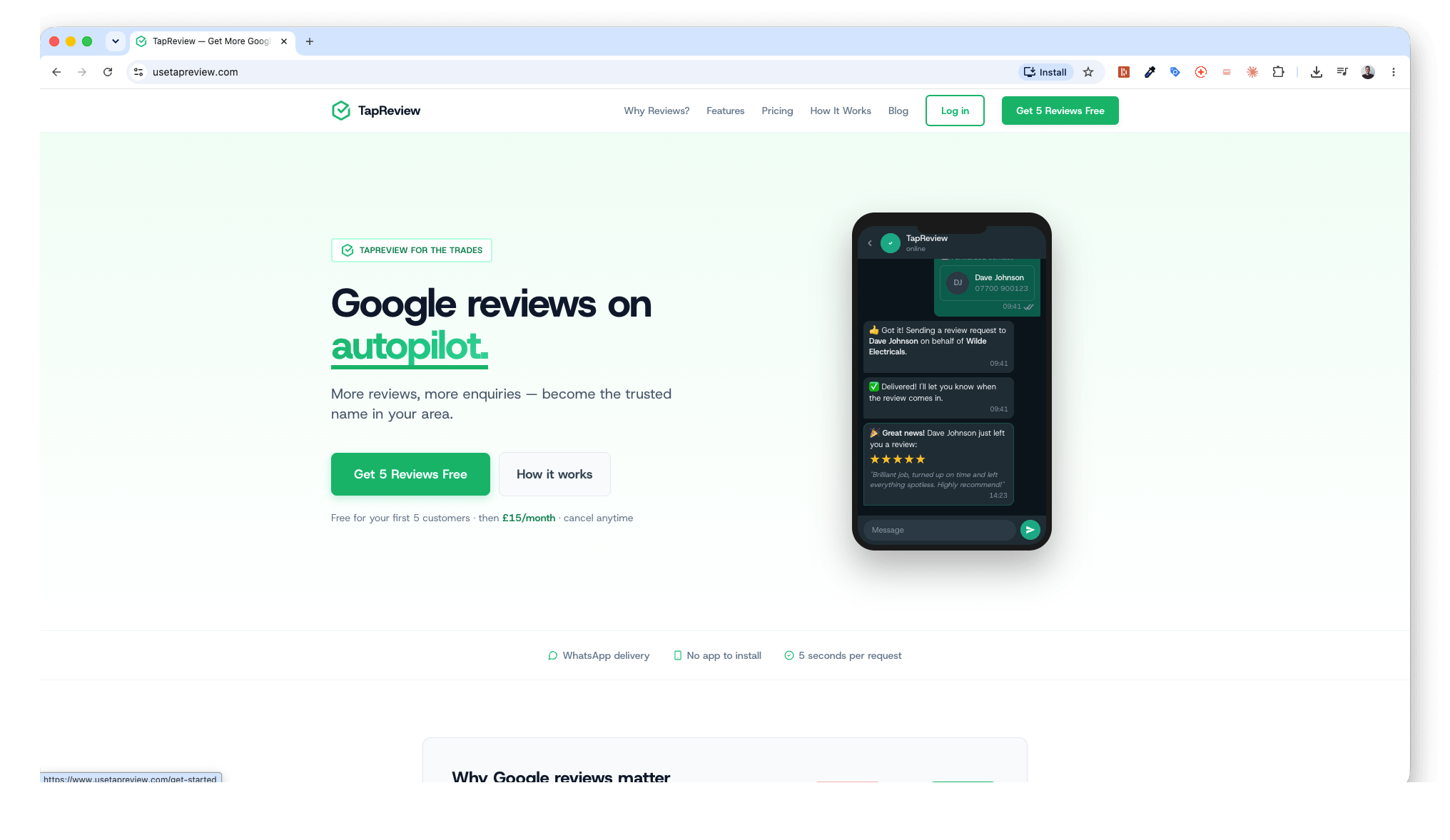 TapReview screenshot 1