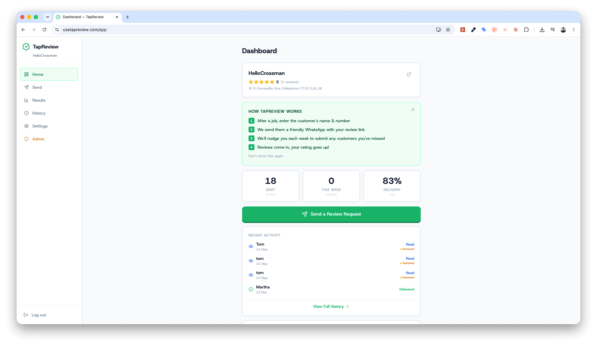 TapReview screenshot 3