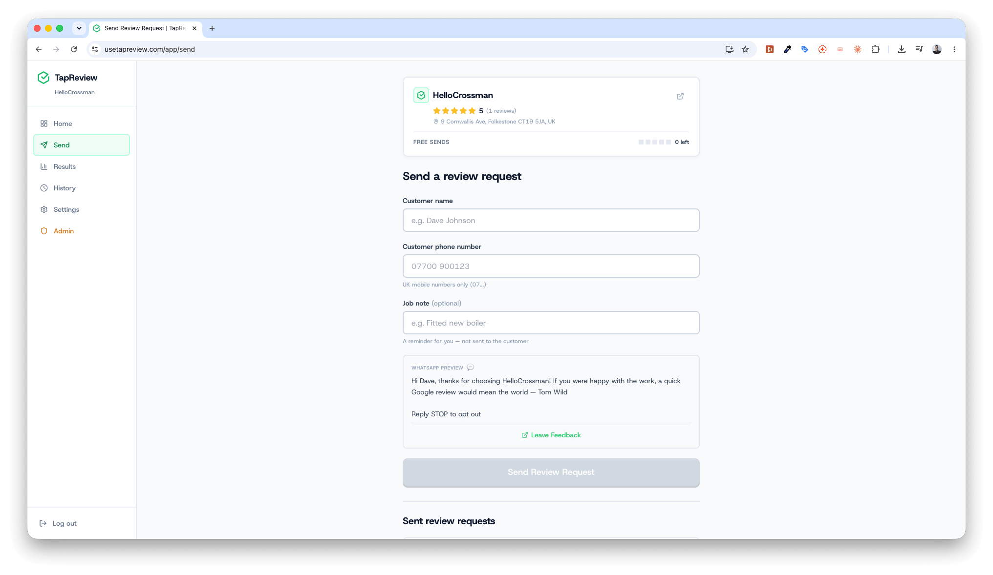 TapReview screenshot 4