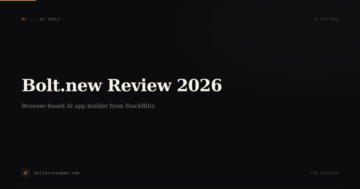 Bolt.new Review 2026: The Fastest AI App Builder That Stops at the Prototype
