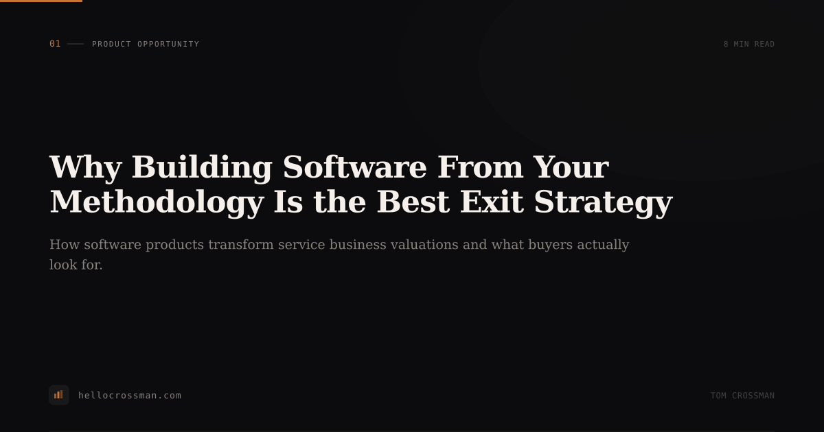 Why Building Software From Your Methodology Is the Best Exit Strategy