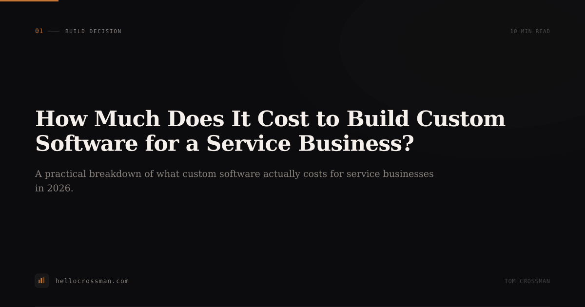 How Much Does It Cost to Build Custom Software for a Service Business?