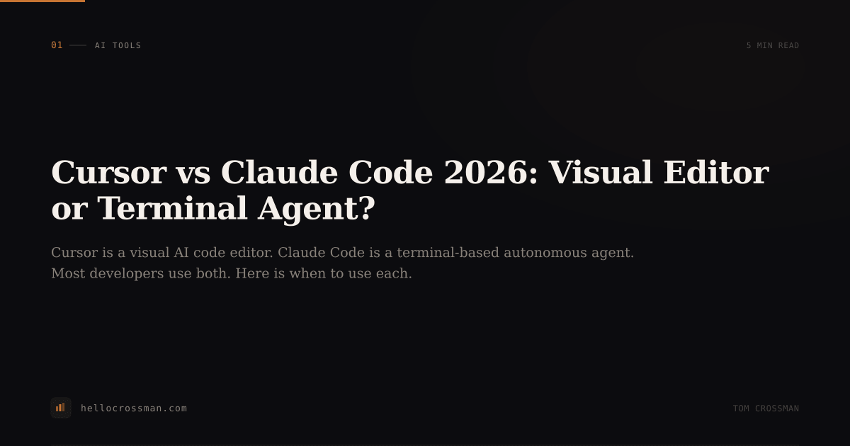 Cursor vs Claude Code 2026: Visual Editor or Terminal Agent?