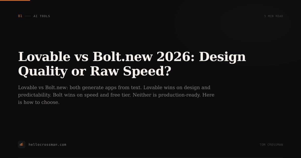 Lovable vs Bolt.new 2026: Design Quality or Raw Speed?