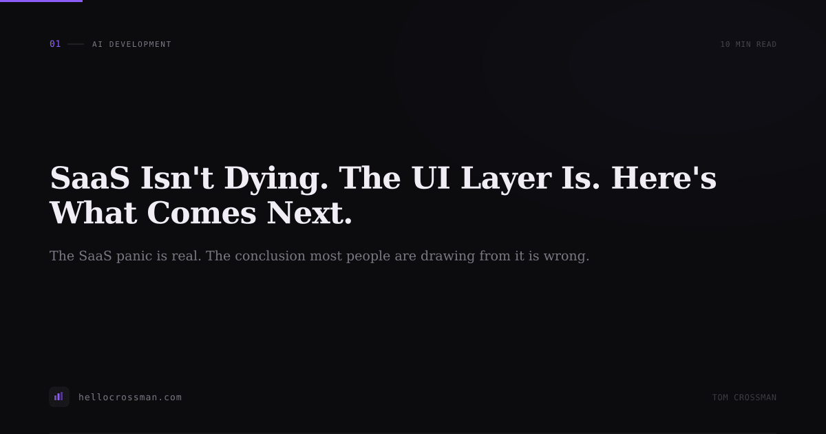 SaaS Isn't Dying. The UI Layer Is. Here's What Comes Next.