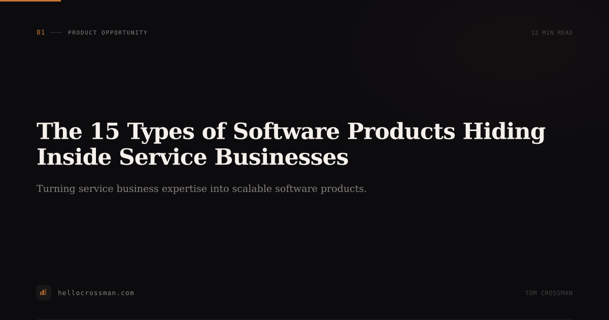 The 15 Types of Software Products Hiding Inside Service Businesses