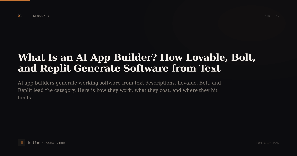 What Is an AI App Builder? How Lovable, Bolt, and Replit Generate Software from Text