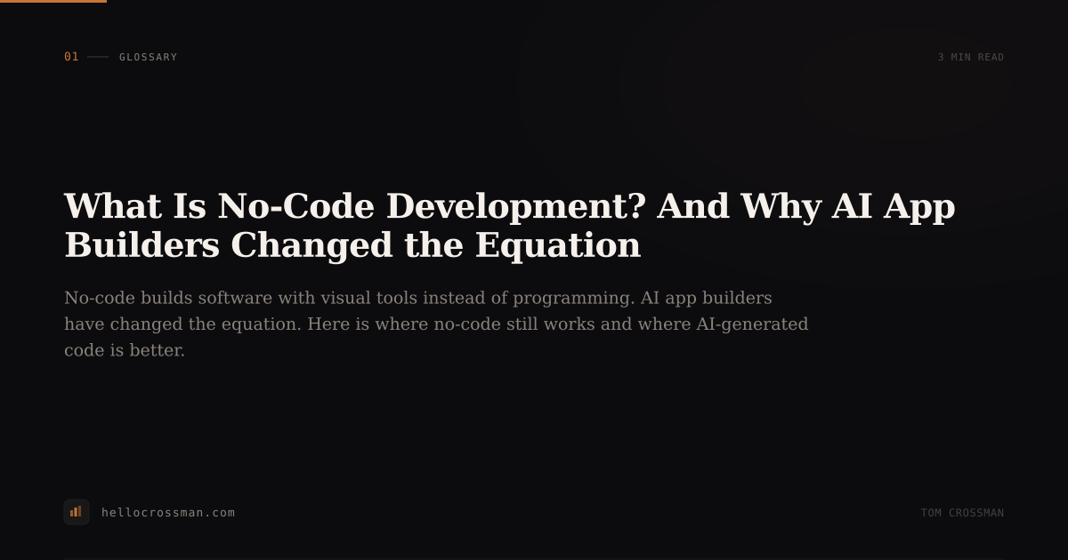 What Is No-Code Development? And Why AI App Builders Changed the Equation